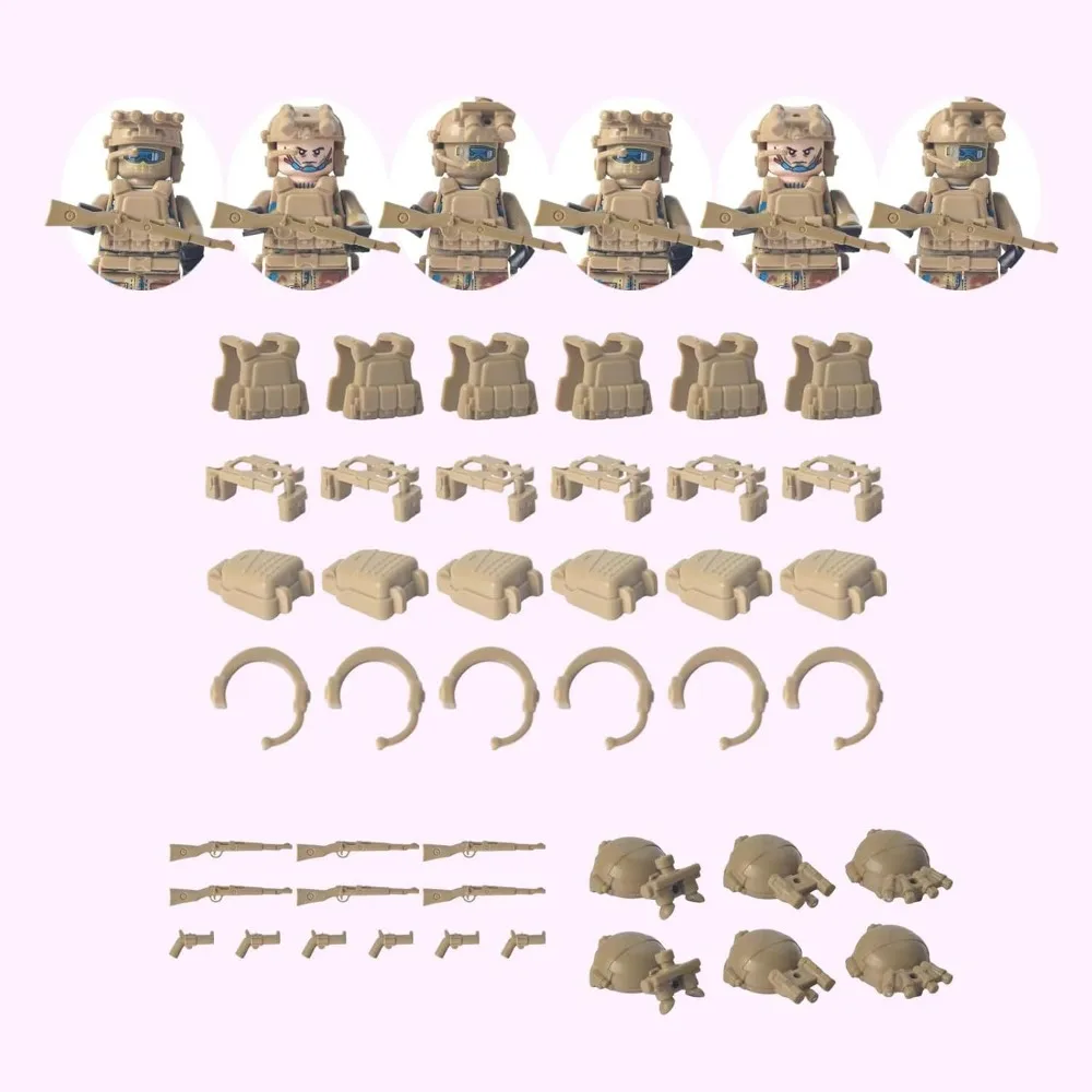 Blocs de construction, poupées humanoïdes, jouets, figurines d'action numériques, jouets assemblés, jouets éducatifs sur chenilles pour enfants