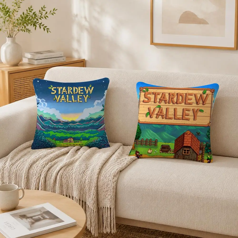 Classics Video Game S-Stardew Valley Cushion Cover Plush Decorative Pillow Case With Hidden Zipper Cutecore Room Decor For Home