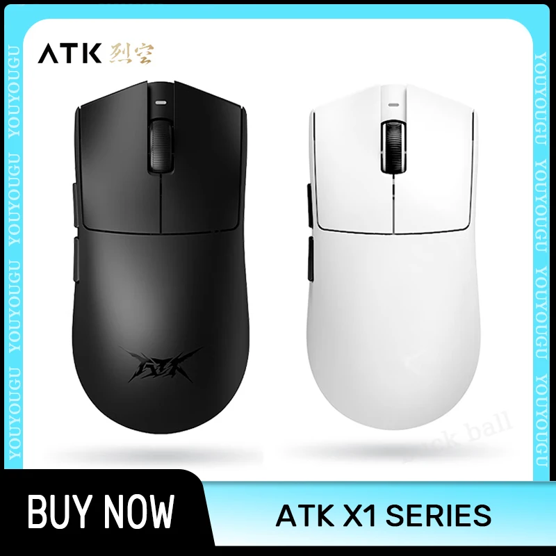 Atk X1 Pro Max Mouse X1 Ultra Wireless Bluetooth Mouse Paw3950/Ultra 8k Lightweight 49g 2 Mode Mouse Fps Gamer Mouse Custom Gift