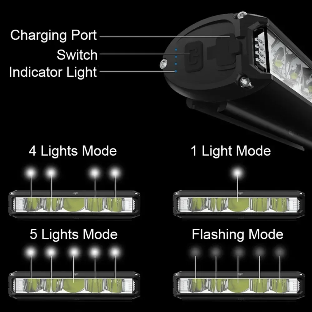 自転車のヘッドライト,マウンテンバイク用の明るいUSB充電式LEDヘッドライト