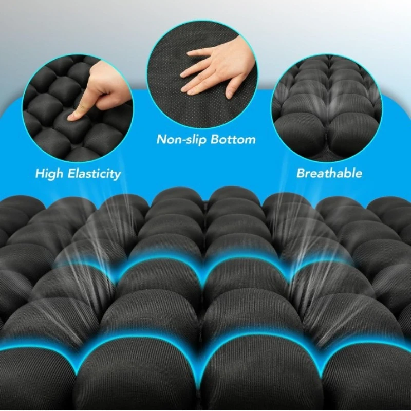 Travel Seat Cushion 3D Inflatable Air Cushion Press To Inflate Back Support Pad for Office Chair Adjustable Softness Cushions 이불