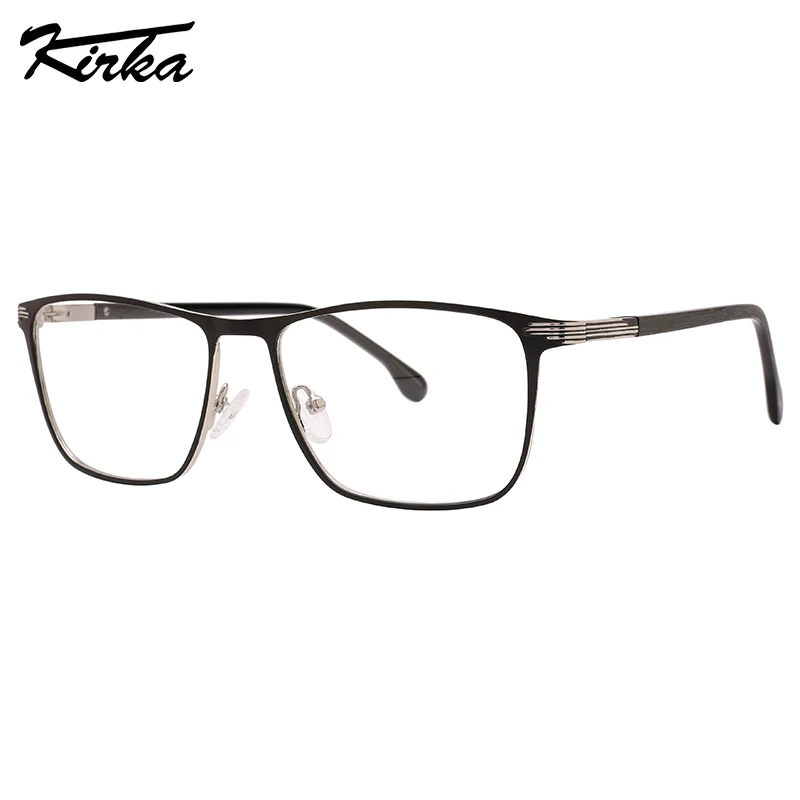 Kirka Men Flat Rectangle Shine Matt Colors Frames Eyeglasses Male Business Computer Frames Metal Reading Glasses MM4019