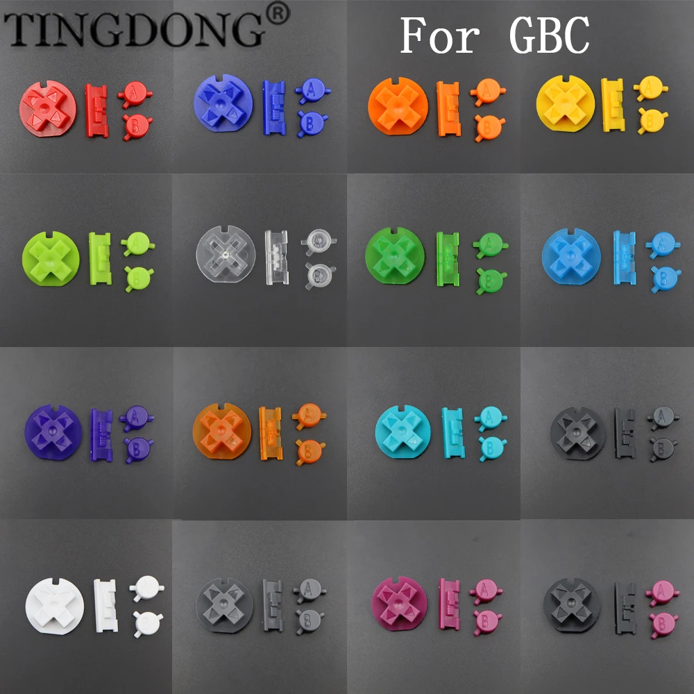 1Set Replacement For GBC Console Buttons Kit A B D-pad Key Power On Off Button