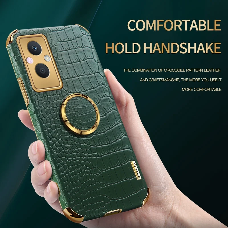 Luxury PU Leather Phone Case For OPPO Reno 7 4G 8 Lite 8 Pro Plus 7Z 8Z 5G A17 A57 A77 A36 A76 A96 Ring Holder Silicone Cover