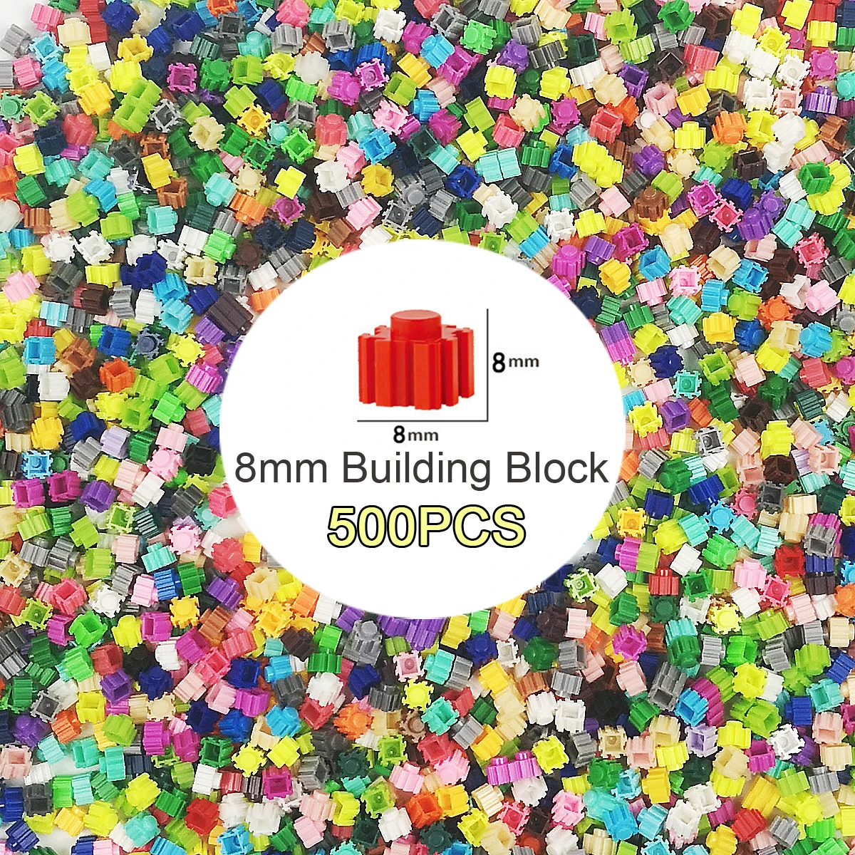 500pcs 8*8mm Diamond Building Blocks #1-#20 40colors DIY 3D Small Brick For Children\'s Toy Educational Kids Gifts