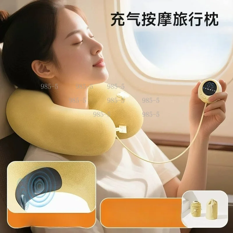 6 Mode Portable Inflatable Neck Massager, Personal Relaxation Device for Travel and Home Use