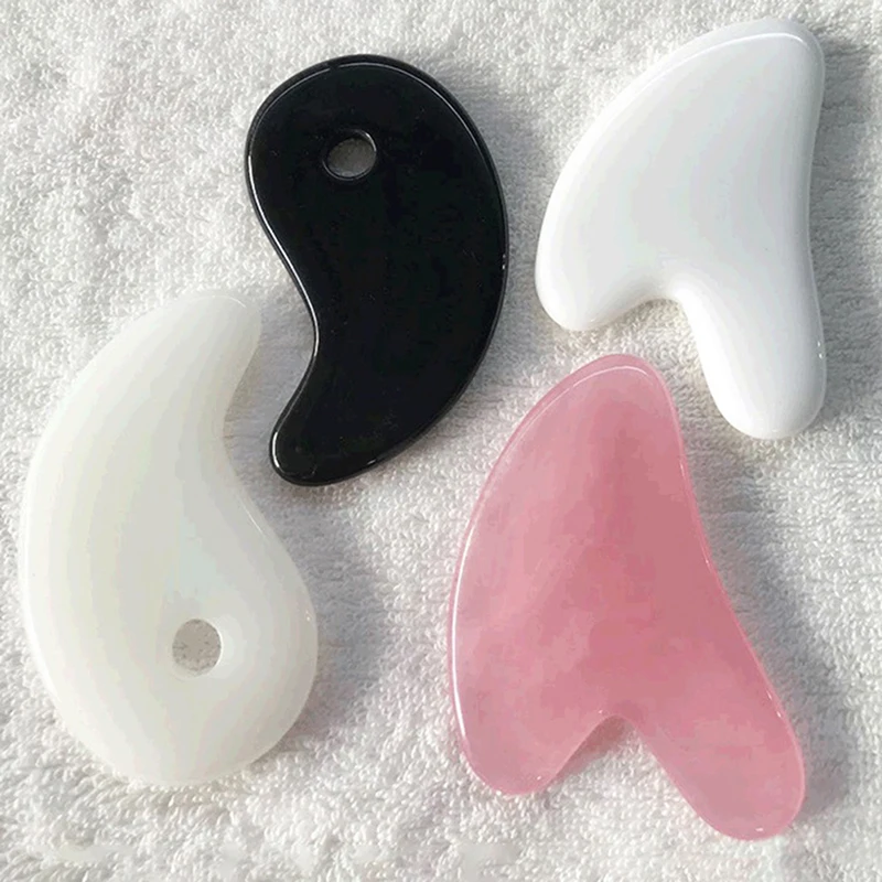 Natural Jade Gua Sha Scraper Board Massage Rose Quartz Jade Guasha For Face Neck Skin Lifting Wrinkle Remover Beauty Care