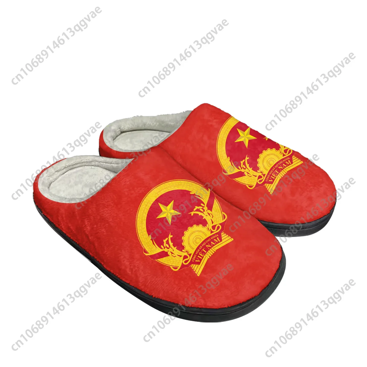 vietnamese Flag Home Cotton Custom Slippers Mens Womens Sandals vietnam Plush Bedroom Casual Keep Warm Shoes Thermal Slipper