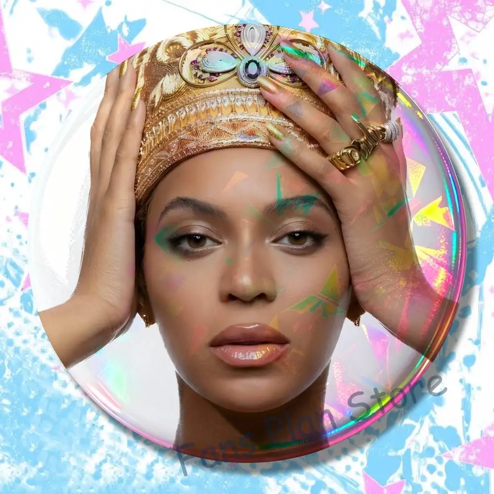 Singer B-Beyonce Enamel Pins Funny Cartoon Characters Badge Fashion Jewelry Accessories Round Snap-in Brooch On Backpack