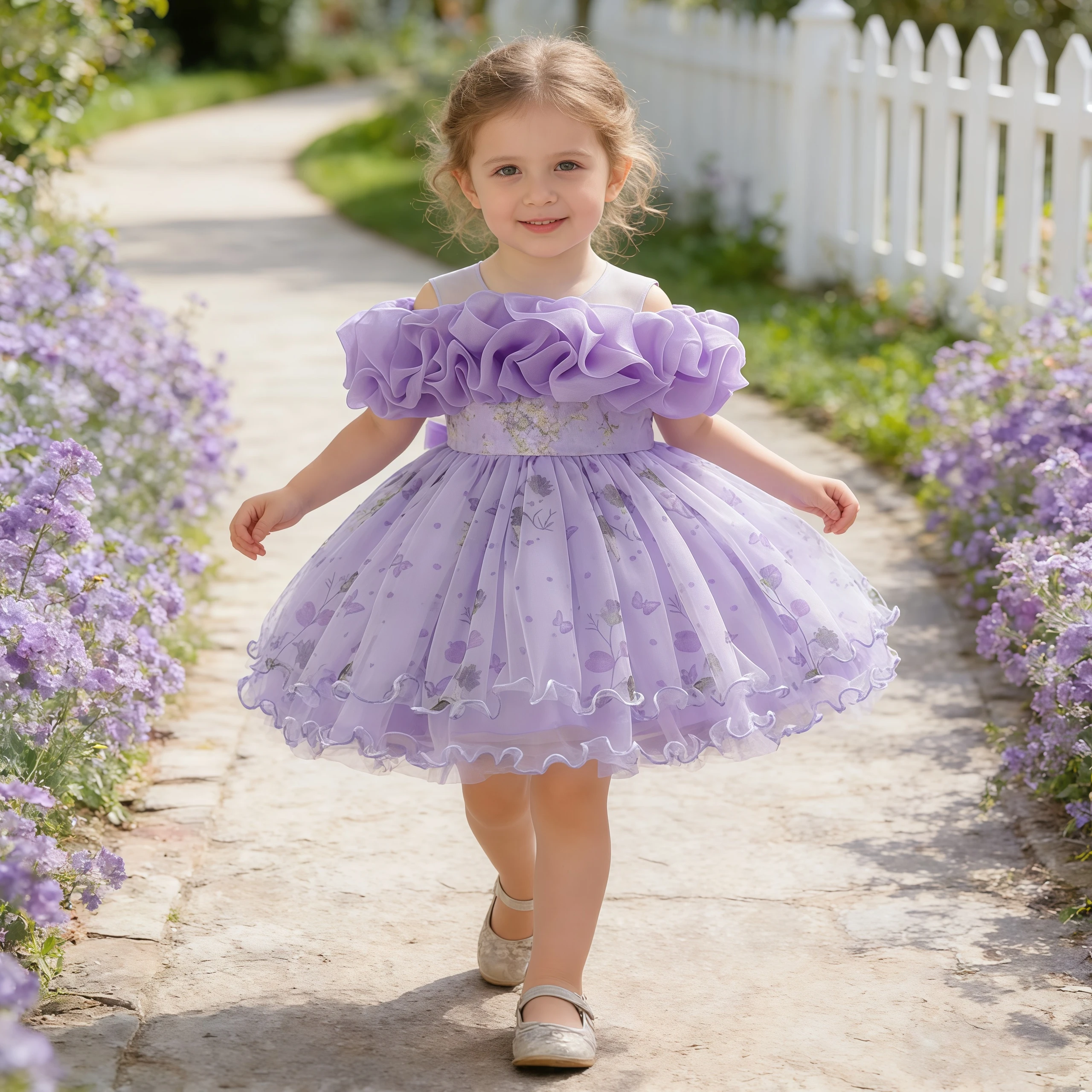 

Праздничное платье из тюля для маленьких девочек, бальное платье принцессы с открытыми плечами и цветочным узором для свадьбы, дня рождения, элегантное детское вечернее платье для торжественных мероприятий