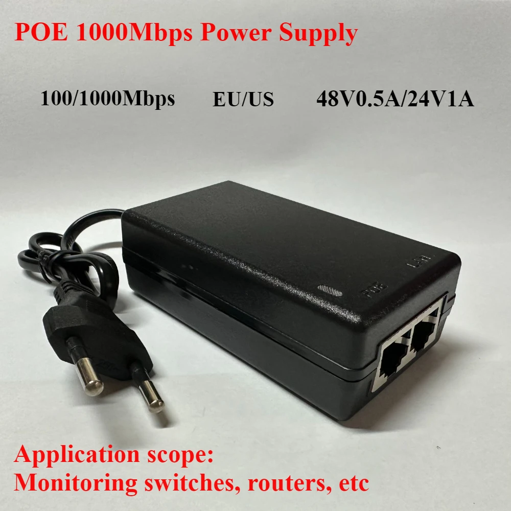 48V/12V POE 인젝터 이더넷 CCTV 전원 어댑터 IP 카메라 IP 전화용 0.5A /2A 24W POE POE 스위치 전원 어댑터 EU/US 옵션