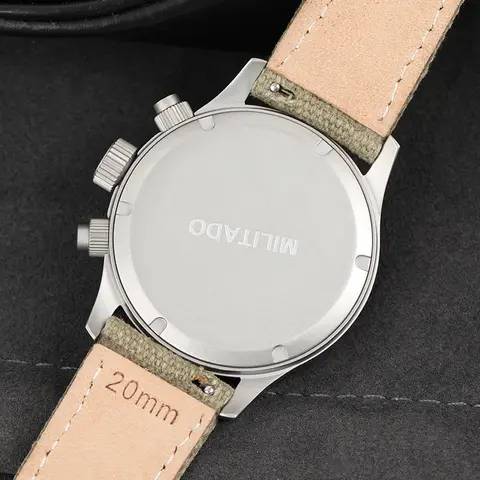 Militado VK61 VK67 Quartz Kronografklocka 39mm 316L Rostfritt Stål Boett 3 Urtavlor Vattentät 100M Multifunktionell Militärklocka 10 best sales vattentålig 3atm rostfri stålklocka med baksida - №10