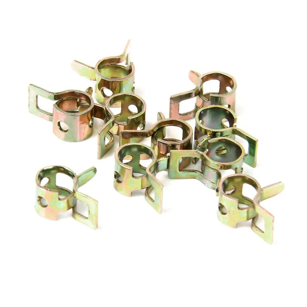 

10Pcs Oil Gas Hose Clamps 9Mm Diameter 65Mn Spring Steel Tube Fastener Spring Clips Water Clamps Air Tube Calmps