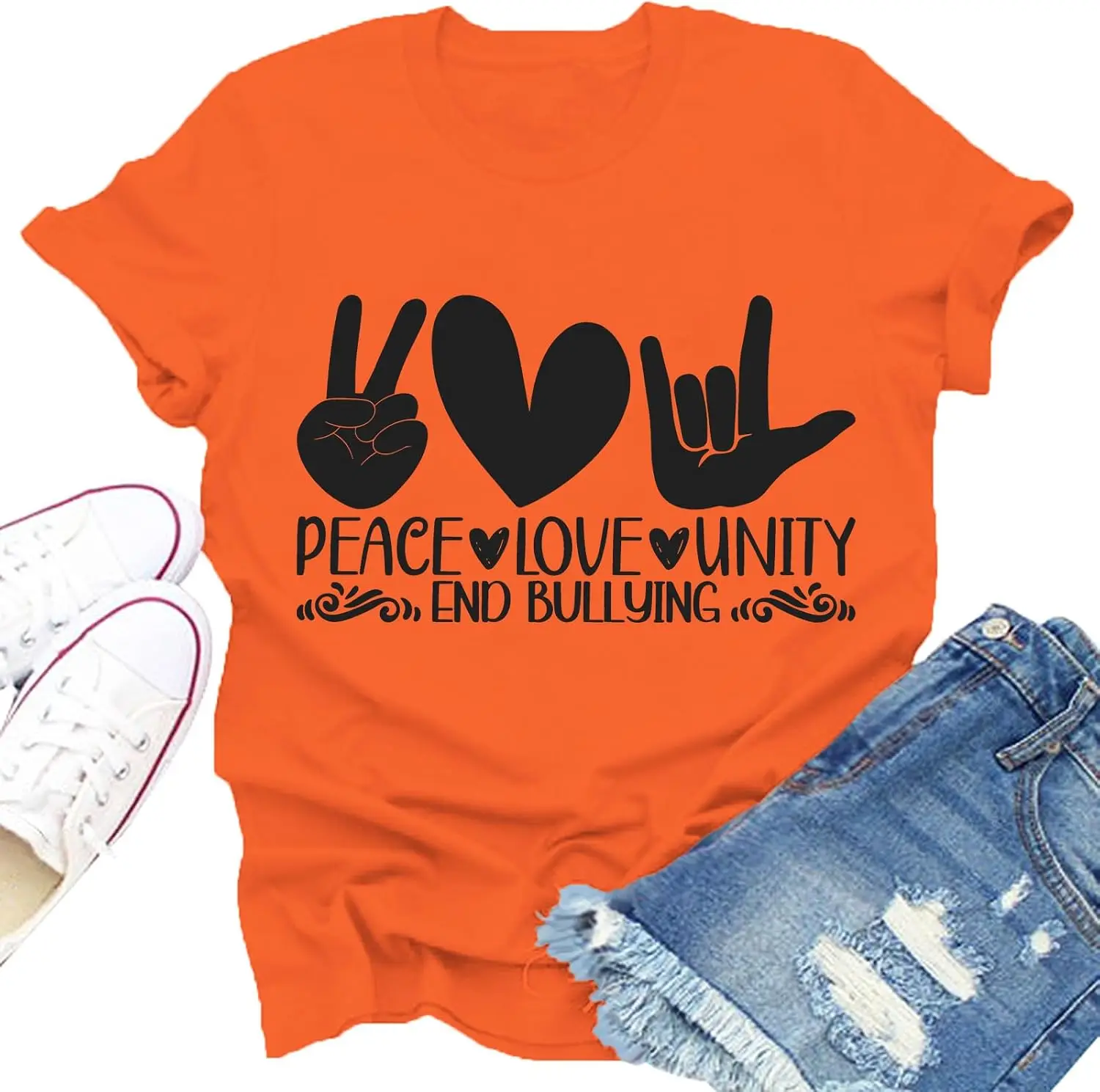 Unity Day Shirts for Women Anti Bullying Peace Unity T-shirt Casual Fashion Harajuku Cotton Short Sleeve O-neck Man Women Tees