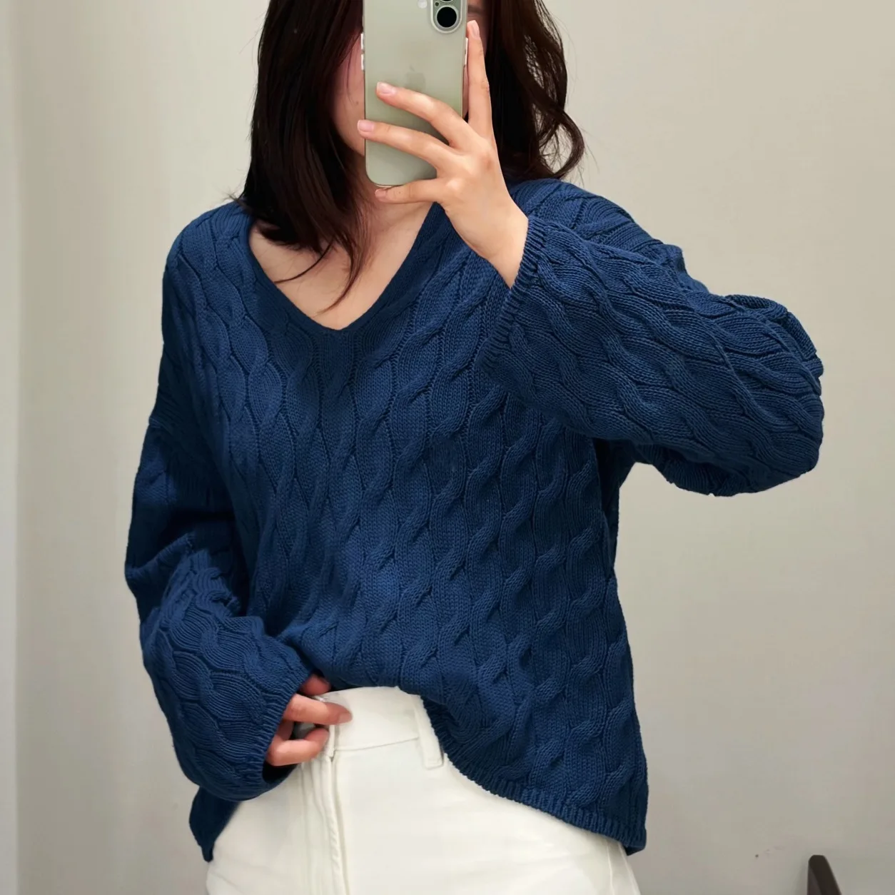 

Women's Minimalist Old Money Wind Twisted V-Neck Long Sleeve Twist Knitted Sweater Spring 16a-2607