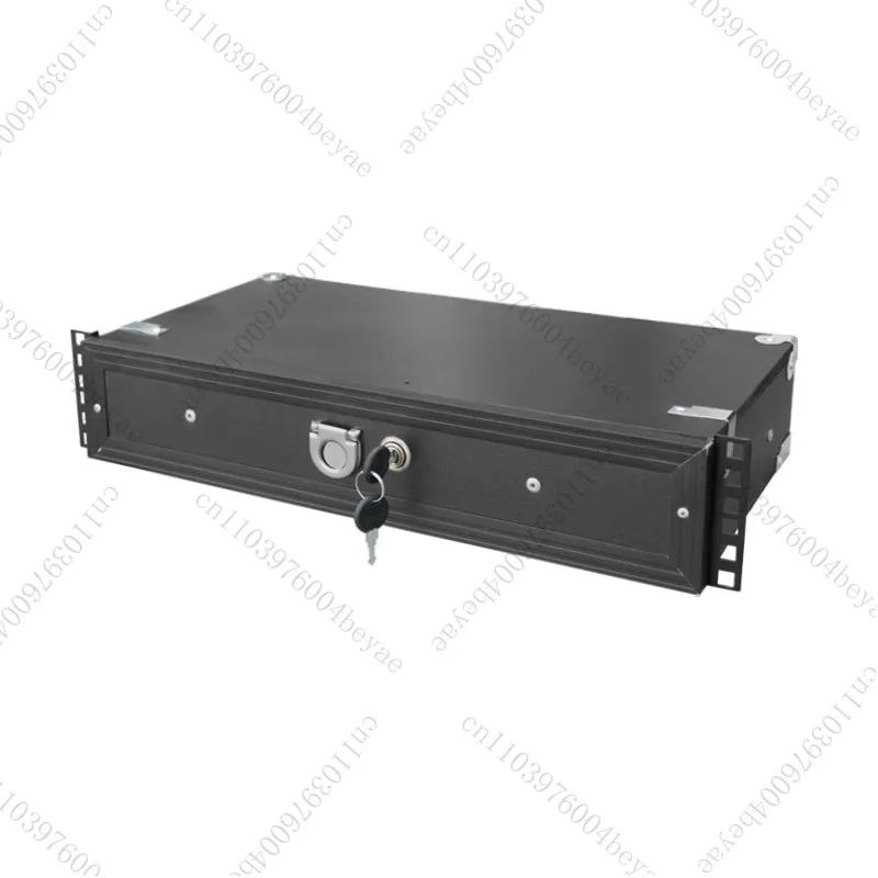 19 Inch 2U Drawer with Lock, Suitable for Air Case, Microphone Cabinet 3U Solid Wood Microphone Receiver, Engineering Case