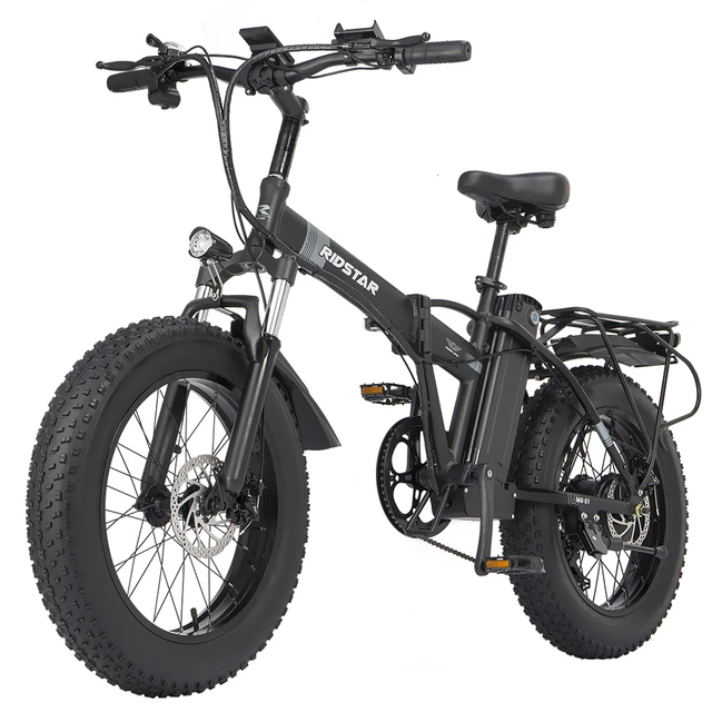 Ridstar E20 Folding Electric Bicycle 1000W 48v 14AH Fat Tire Ebike Mountain 20 Inch Electric Bikes Beach Cycling With Back Seat AliExpress 18