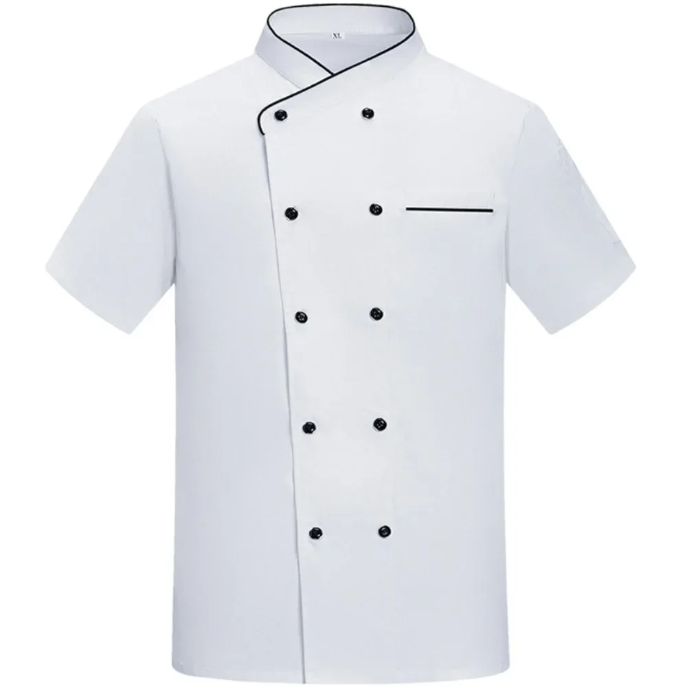 High-end Chef Uniforms Short-sleeved Chef Uniforms Summer Men and Women Short-sleeved Baking Cake Room Western Restaurant