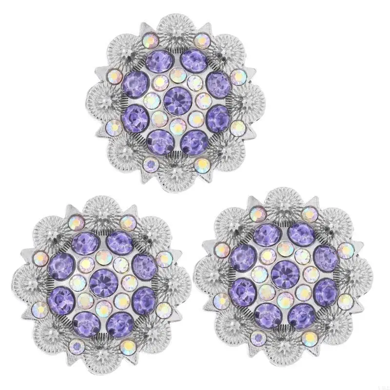 U4LE แพ็คของ 3 Rhinestones สีฟ้าที่ไม่ซ้ำกันเข็มขัดเครื่องประดับเสน่ห์ความงามสำหรับกระเป๋า