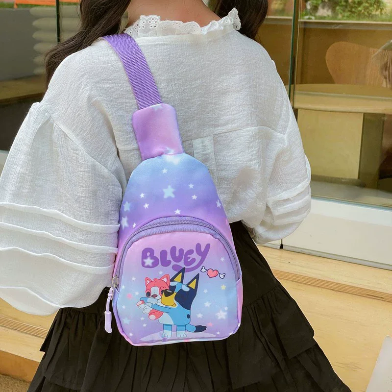 Bluey Shoulder Bag Bingo Chest Pack Anime Backpack Cartoon Coin Purses Model Preschool Snack Pack Kids Toys Children's Gifts