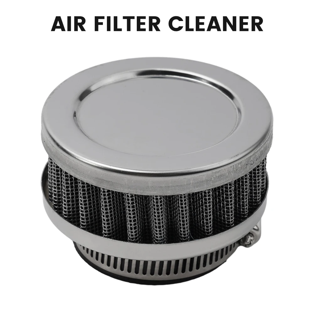 Round Chrome Top Pod Flange Mount Air Filter for 44mm Carburetor Stainless Steel Mesh Design for Improved Airflow