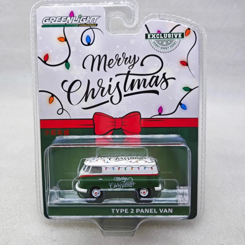 Greenlight 1:64 2023 Christmas TYPE 2 T2 PANEL VAN Alloy Truck Model Adult Classic Collection Display Decoration Gift Souvenir