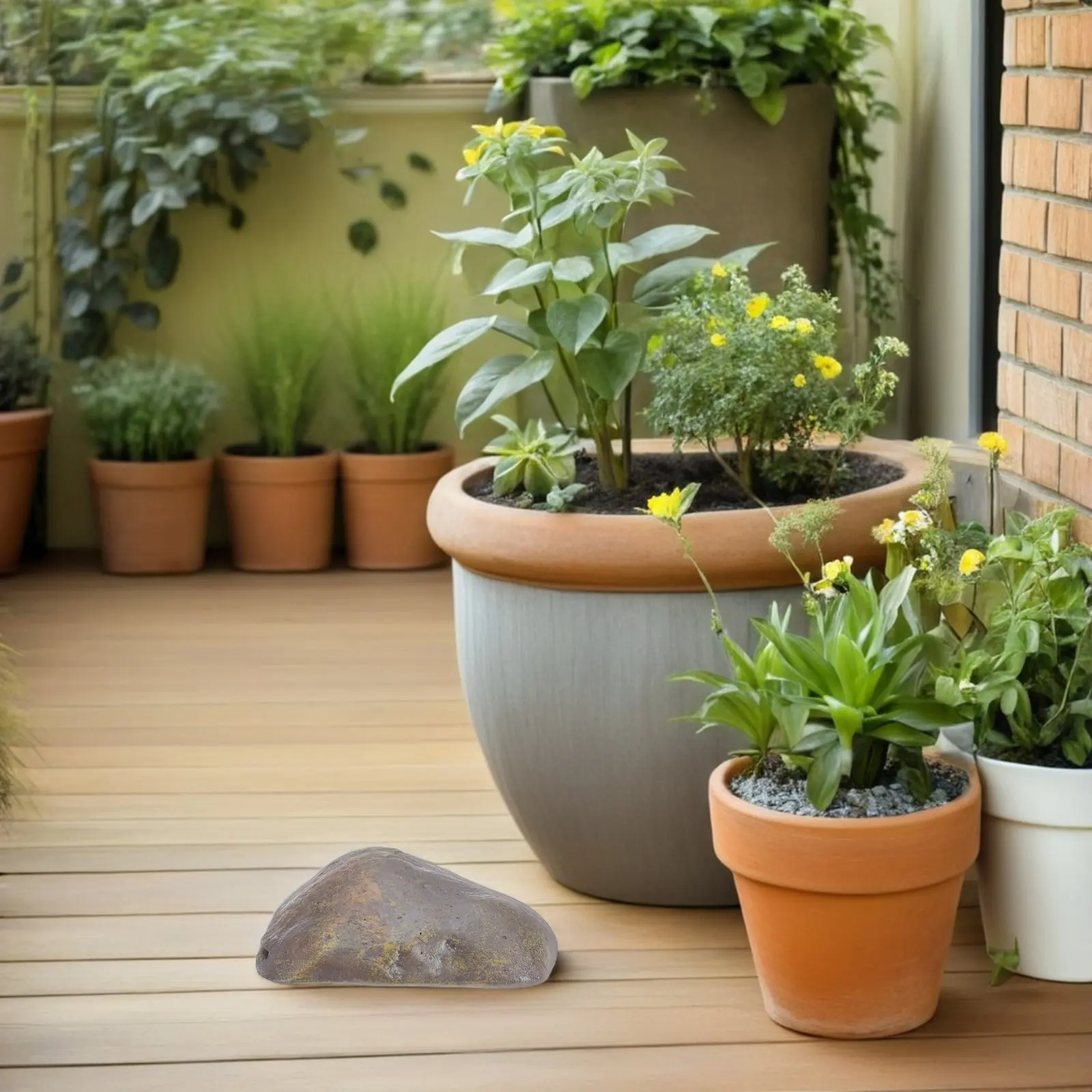 Fake Stone Key Box Resin Made Outdoor Key Safe Outside Spacious Interior Easy Installation Decorative Hiding Box for Yard Garden