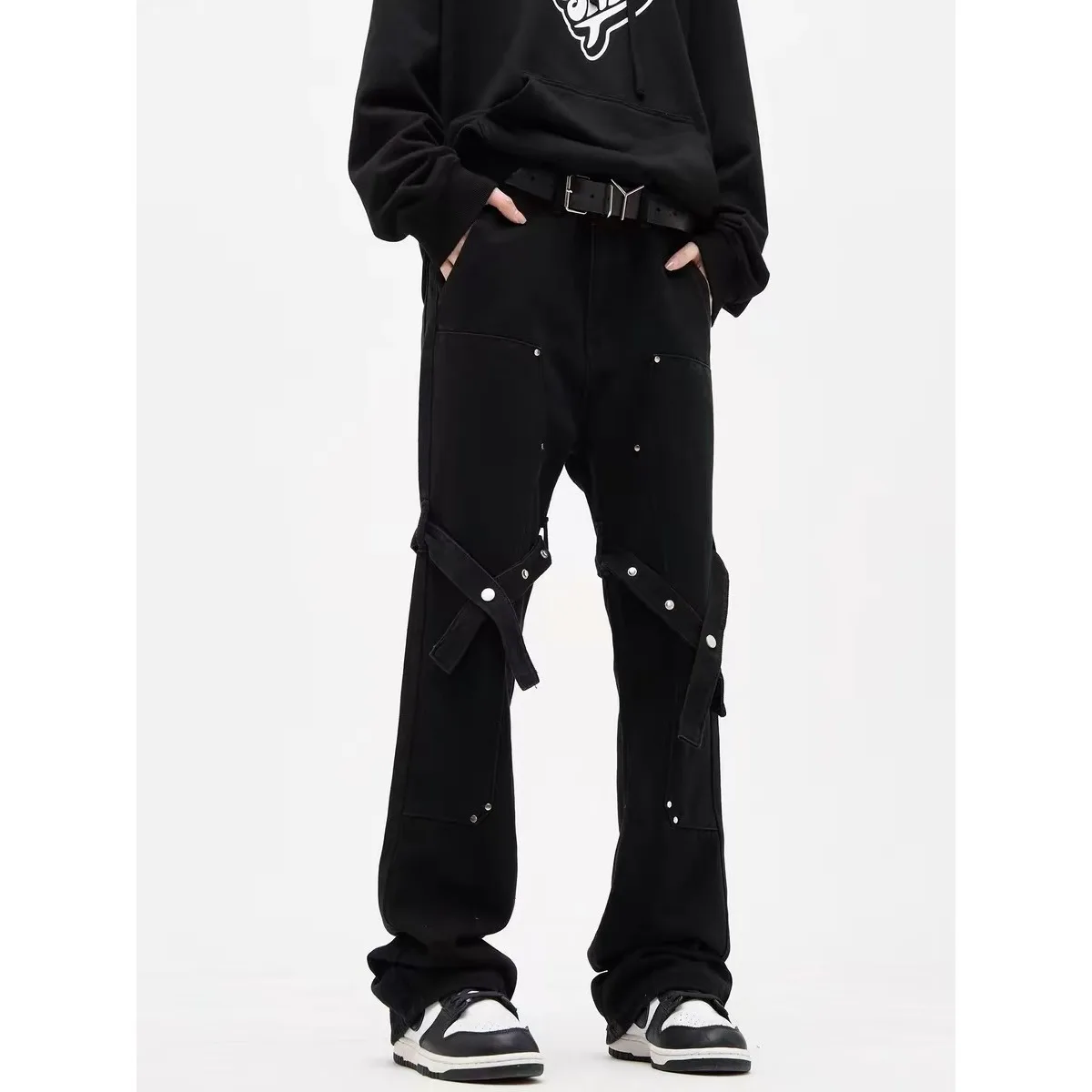 Haute qualité femmes mode jean américain haute rue mode printemps jean noir jambe mince Pantalon décontracté coréen Pantalon Femme