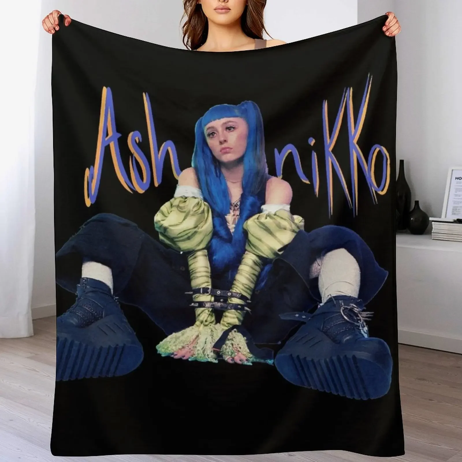 

Ashnikko Demidevil Throw Blanket anime Thermals For Travel Comforter Luxury Brand Blankets