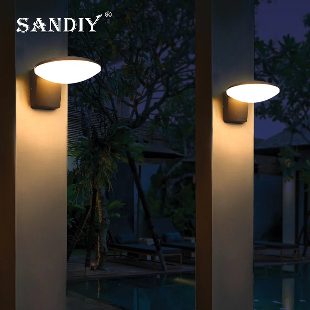 SANDIY 2025 New LED Outdoor Wall Light Housing Kit Outdoor Spotlight Modern Villa Community Balcony Mall Project Lighting