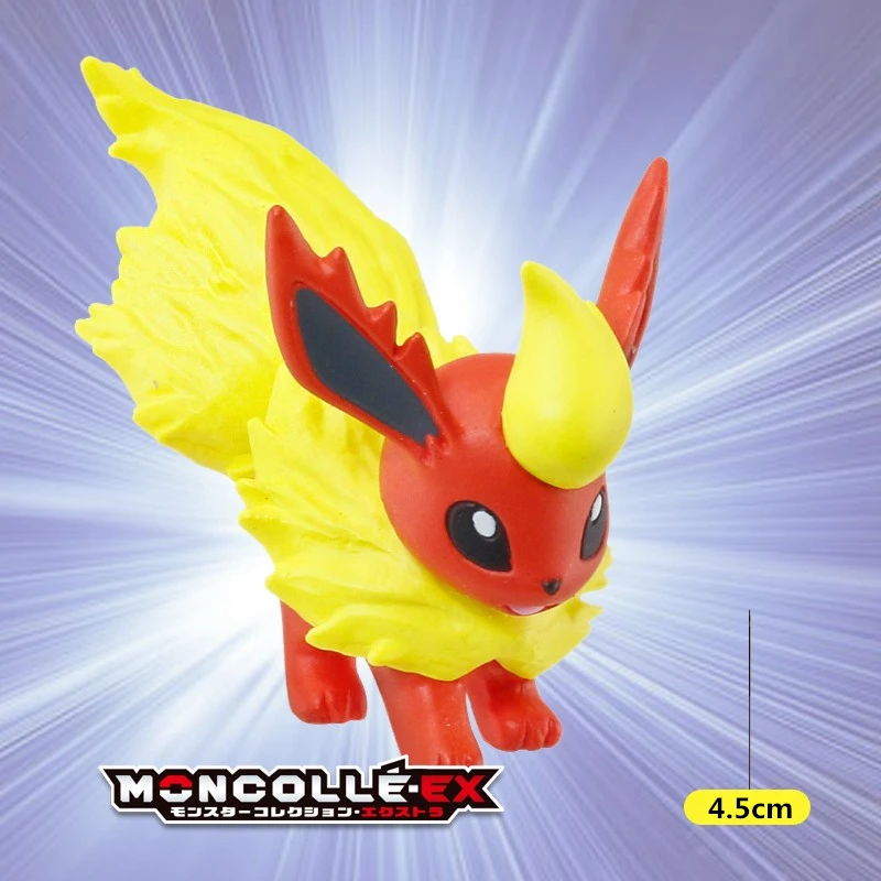 Free Shipping Items Pokemon Anime Figure Tomy Kawaii EX Asia-58 Flareon 4.5cm Model Action Figures Toys for Children Gift 599326