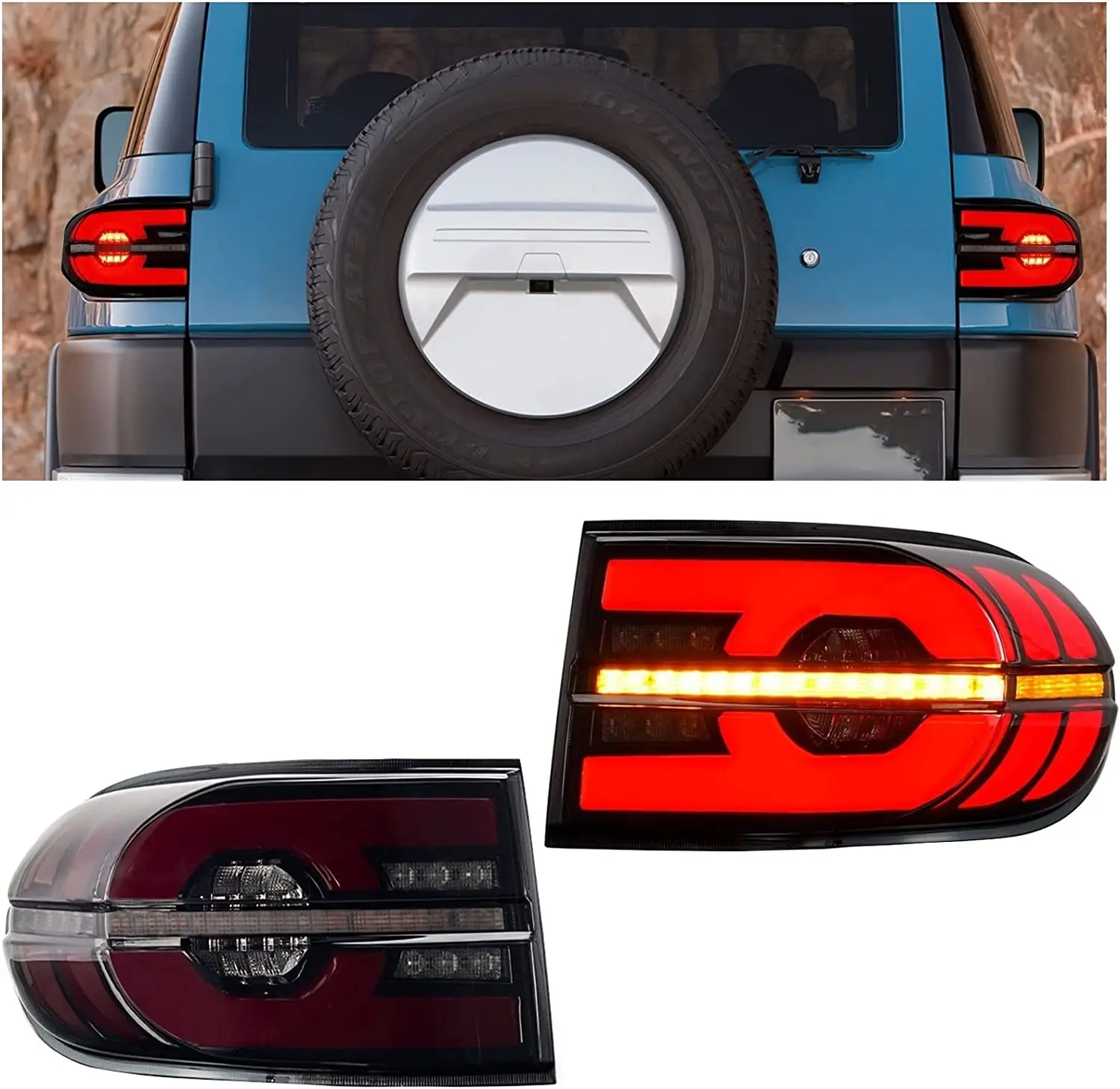 

LED Tail Lights for Toyota FJ Cruiser 2006-2017 DRL Car Taillights Assembly Signal Auto Accessories Modified Lamp