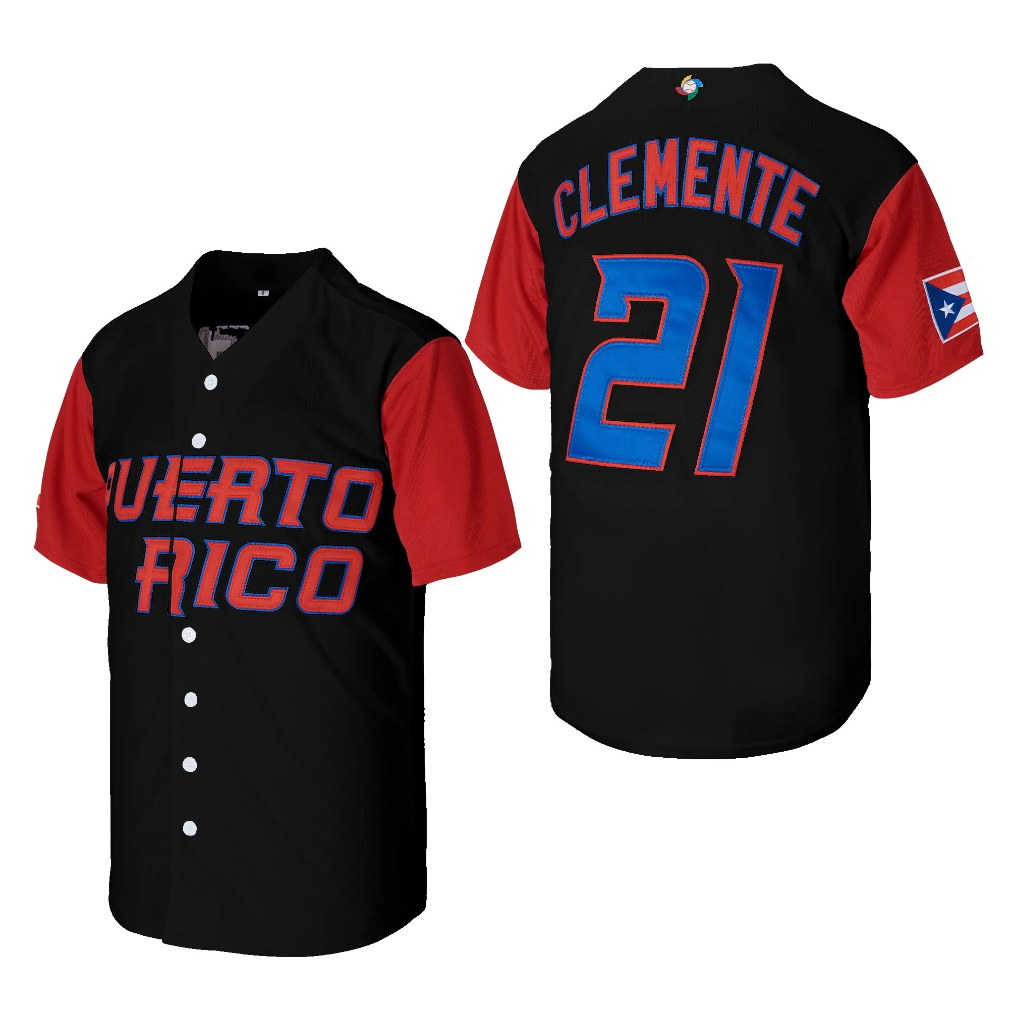 Puerto Rico #21 Roberto Clemente World Game Classic Men Baseball Jersey