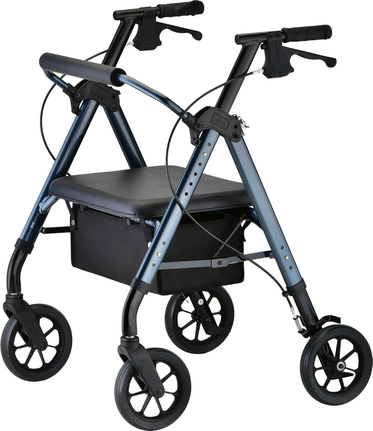 Star Heavy Duty Bariatric Rollator Walker with Extra Wide Padded Seat, 8