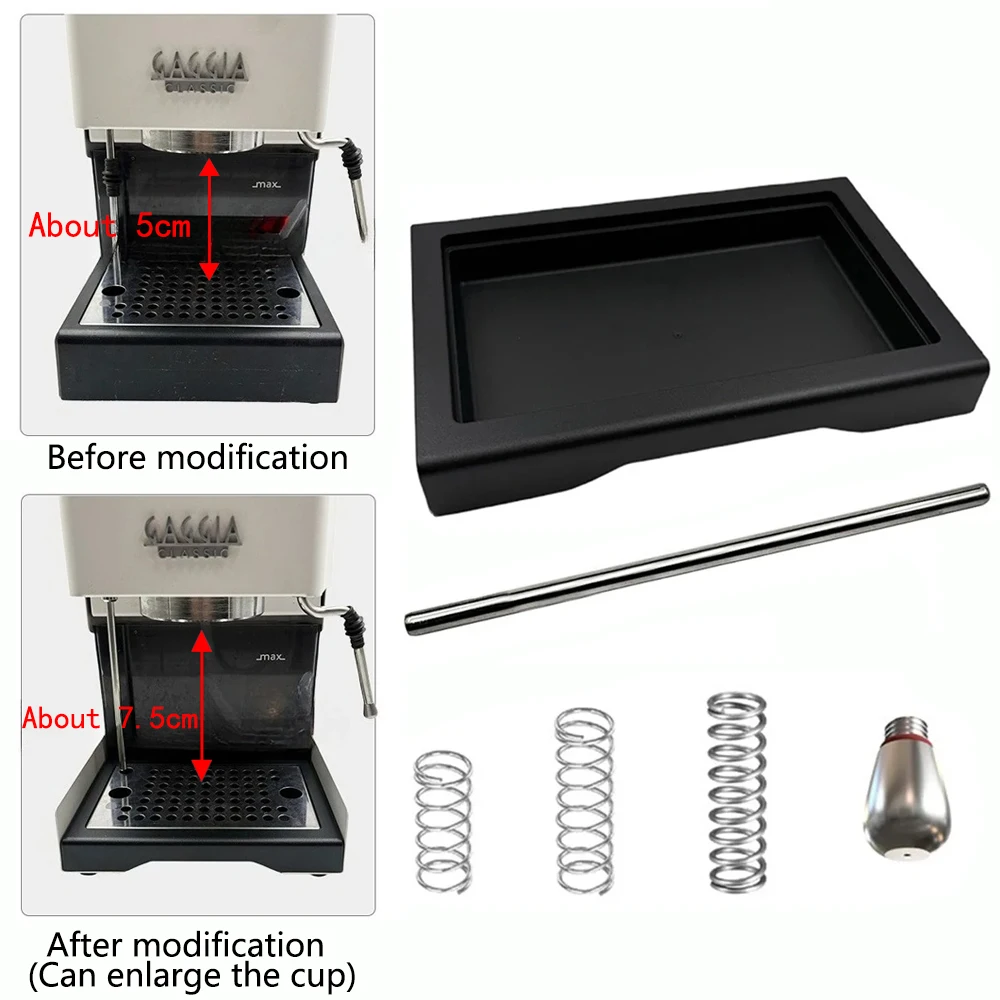

Coffee Accessories 1set Drip Tray Low Profile 6 Bar 9 Bar 12 Bar OPV Spring Kit for Gaggia Classic Pro Coffee Maker Accessories