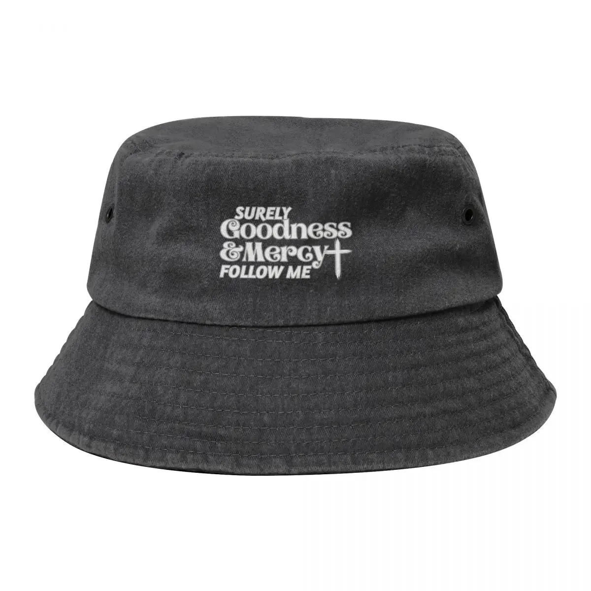 

Surely Goodness and Mercy Follow Me Psalm 23:6 Bucket Hat Luxury Cap Hat men black hats on offer Baseball For Men Women's