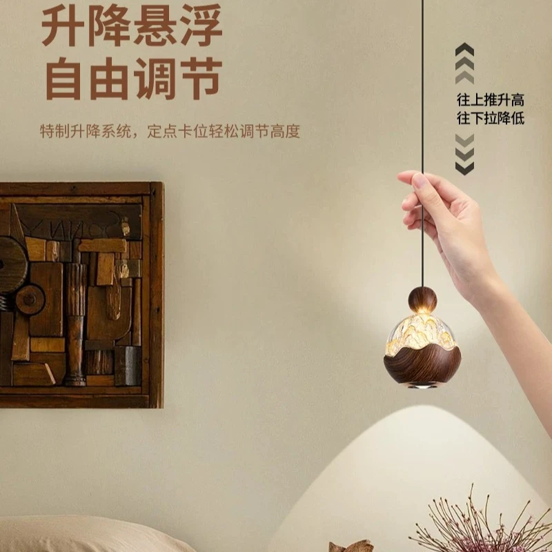 New Model Pendant Lights Stretchable Lifting Hanging Lamps Middle Ancient Style Bedroom Headboard