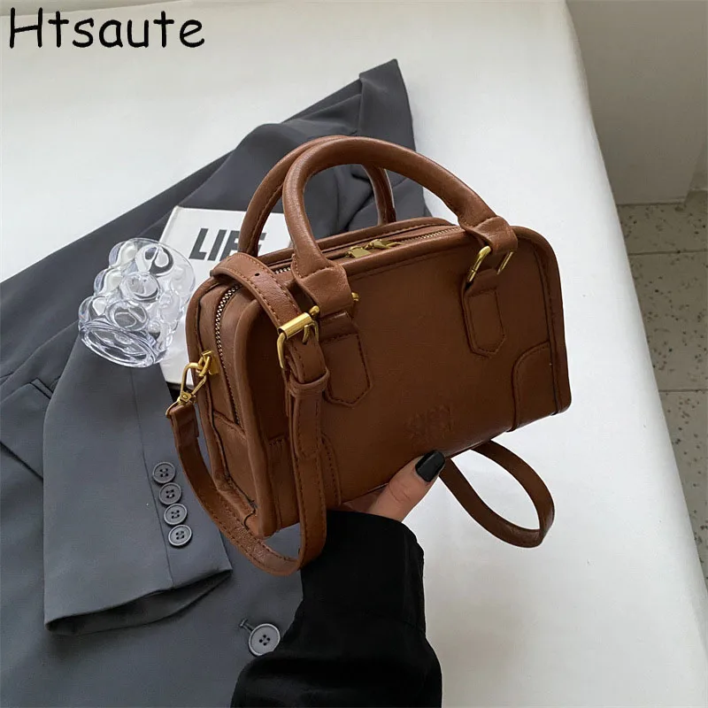 

Fashion Black Small Square Bags All-Match Top Handle Purse Classic Shoulder Bag For Work Mini Handbag Vintage Shopping Bags