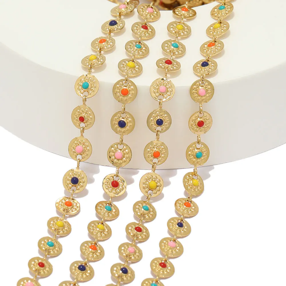 

18-каратное позолоченное нержавеющая сталь, летнее гавайское красочное капающее клей, солнцезащитная цепочка, изготовление браслетов и ожерелья своими руками