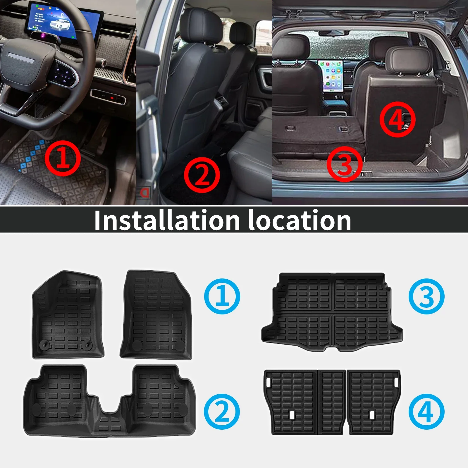 for Jeep Avenger BEV 2023-2026 LHD RHD (NOT for Fuel Hybrid) TPE Car Trunk Mats Seat Back Non-Slip Bottom Car Accessories