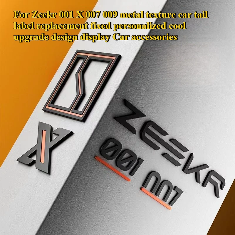 For Zeekr 001 X 007 009 Metal Texture Car Tail Label Replacement Fixed Personalized Cool Upgrade Design Display Car Accessories