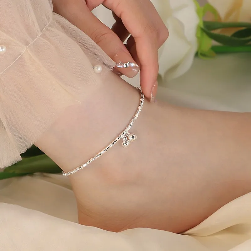 silver ankle bracelet Beads Ankle Bracelet, Foot Chain Anklet, Waterproof Non Tarnish Fashion Summer Beach Jewelry