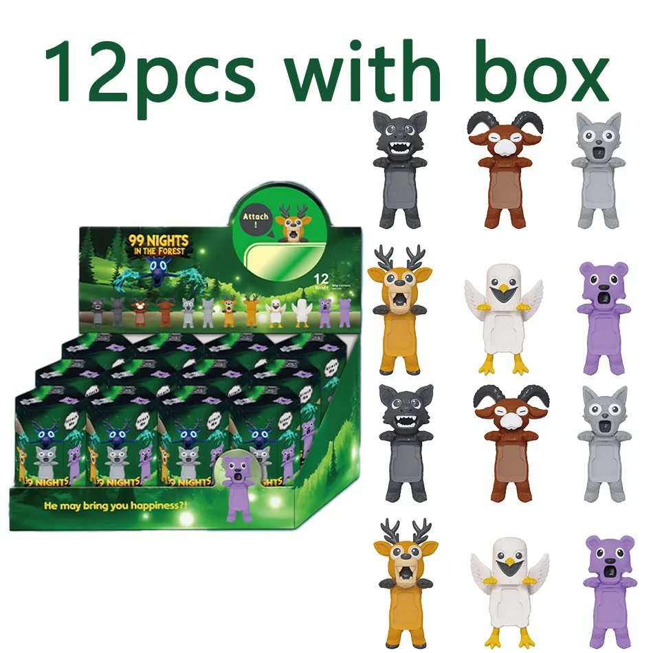 고품질 99 Nights in The Forest 블라인드 박스 피규어 올빼미 염소 늑대 사슴 장난감 선물 애니메이션 액션 미스터리 장식 크리스마스