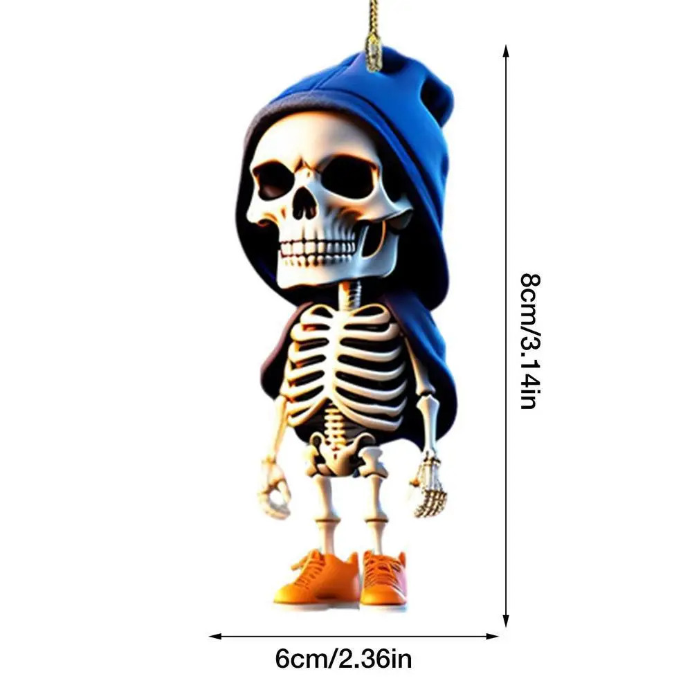 Halloween Gift Acrylic Keychain Night Horror Human Skeleton Cartoon Character Can Be Used As Car Decoration, Backpack Pendant