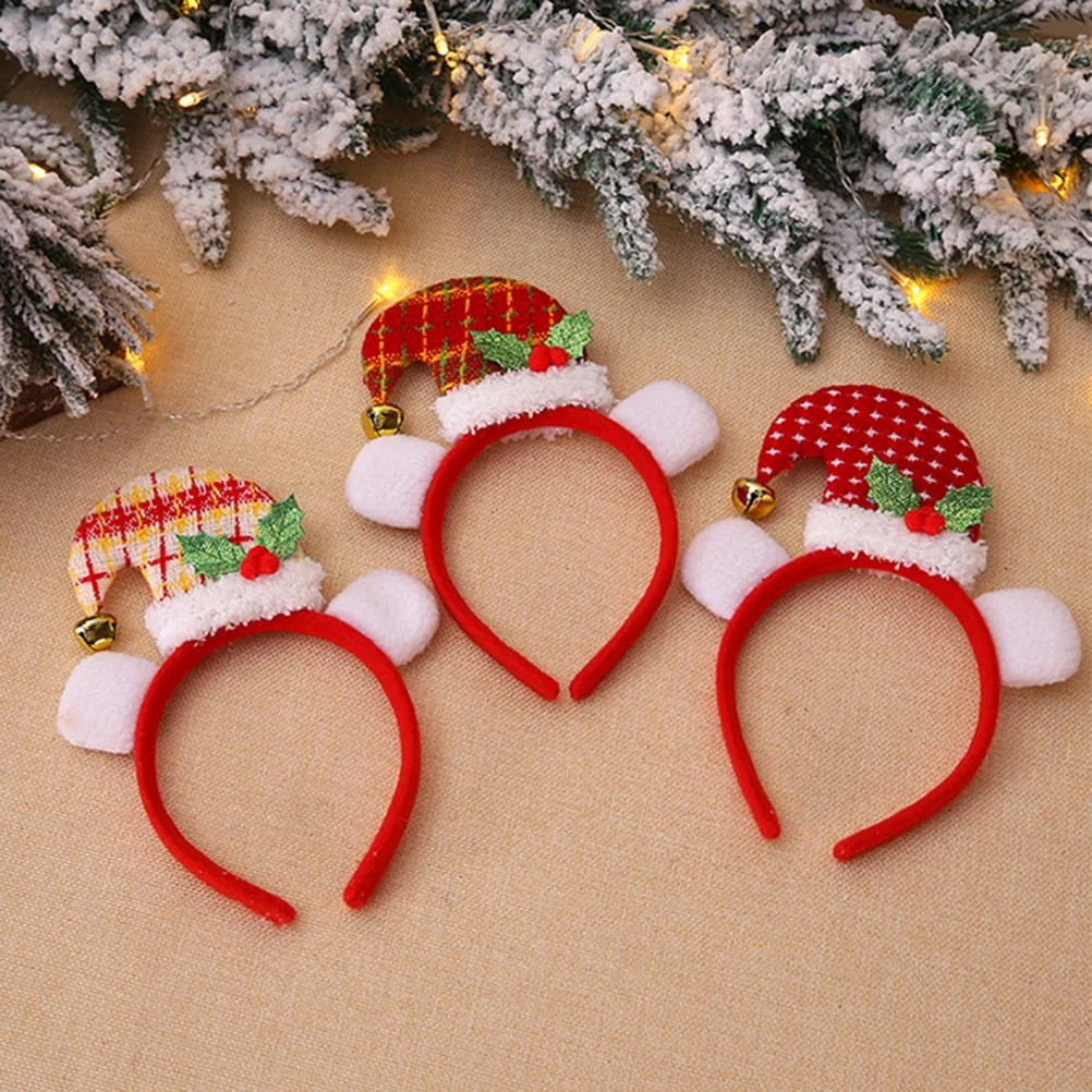 

3 шт., рождественские аксессуары для волос, креативный подарок для детей, карнавальный костюм, новогодняя вечеринка, шляпа, обруч для волос, рождественская повязка на голову
