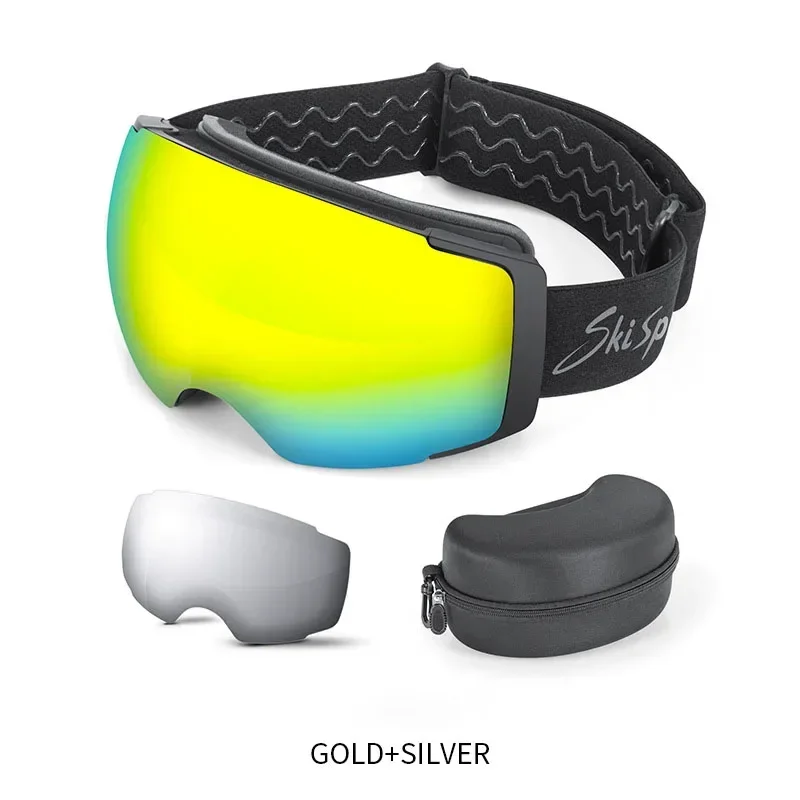 Lunettes de ski anti-buée pour adultes, double couche, lames sphpopularité magnétiques, lunettes de snowboard, lunettes d'extérieur, femmes et hommes, nouveau, 2025