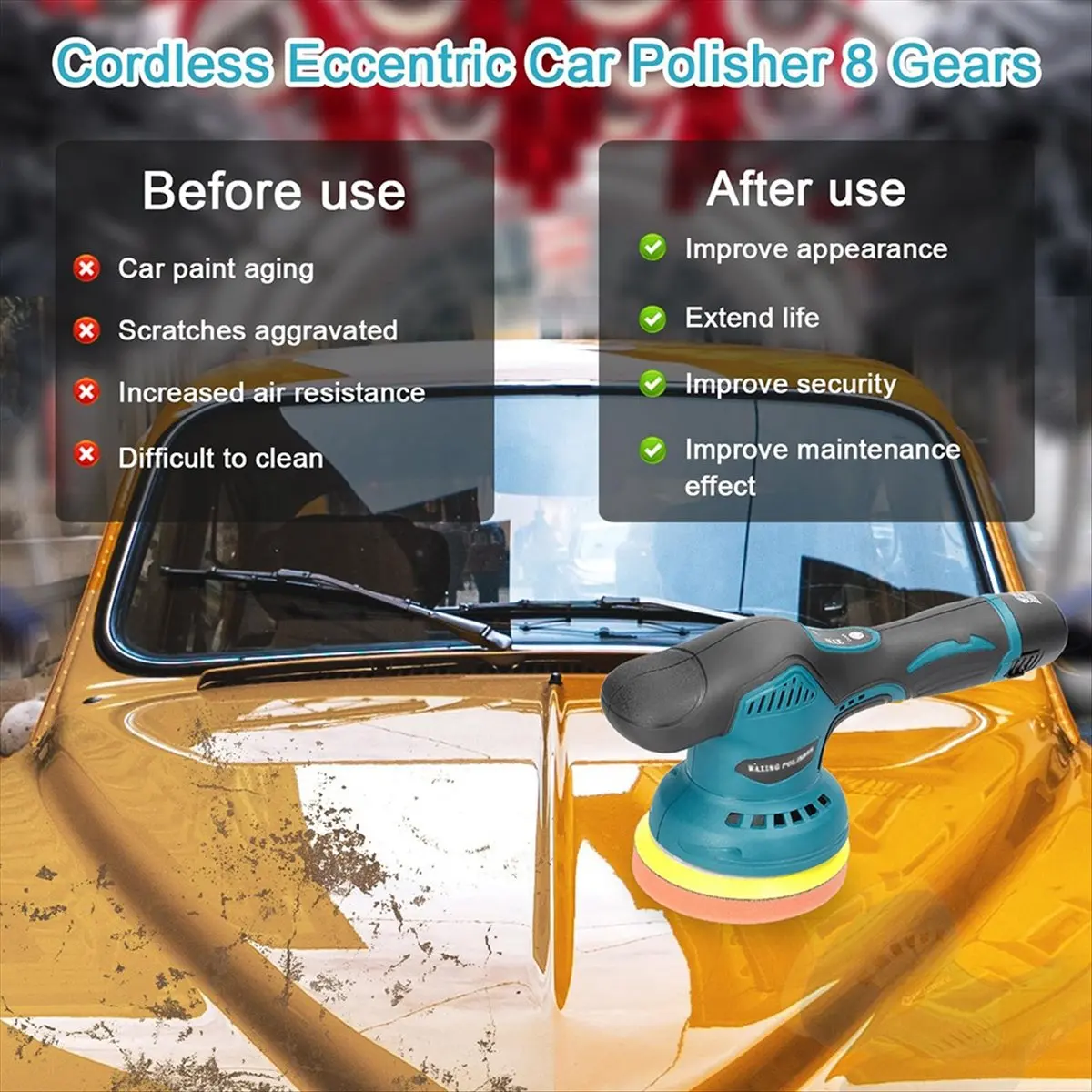 

Набор из 11 предметов: полировальная машина для авто на литиевой батарее, полировщик для детейлинга, восковая полировальная машина, моторная шлифовальная машина на литиевой батарее