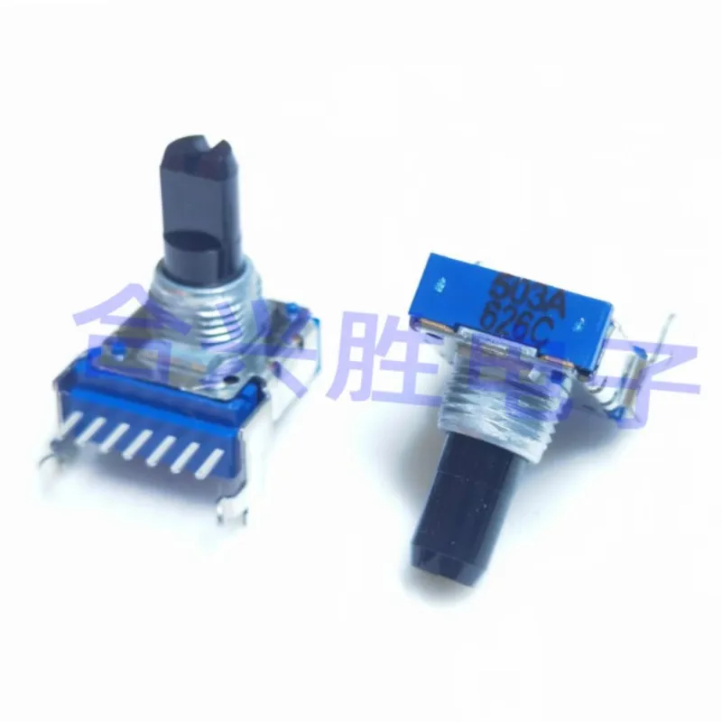 1PCS RK14 Type Rotary Potentiometer Double 7Pin A50K Power Amplifier Audio Volume Potentiometer Knob