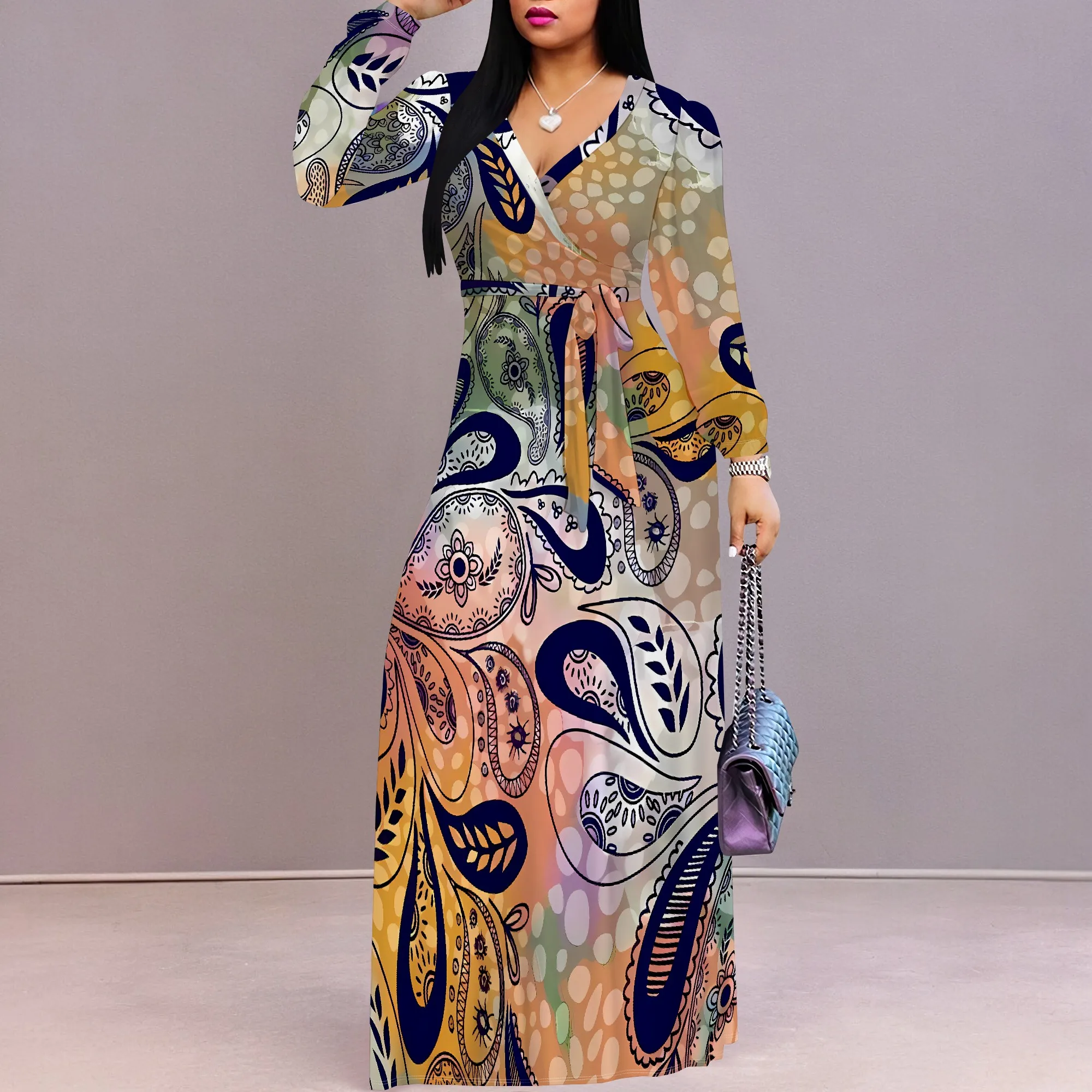 

Women's Ripped Polyester Belted Regular Size Dress Light Blue Festival