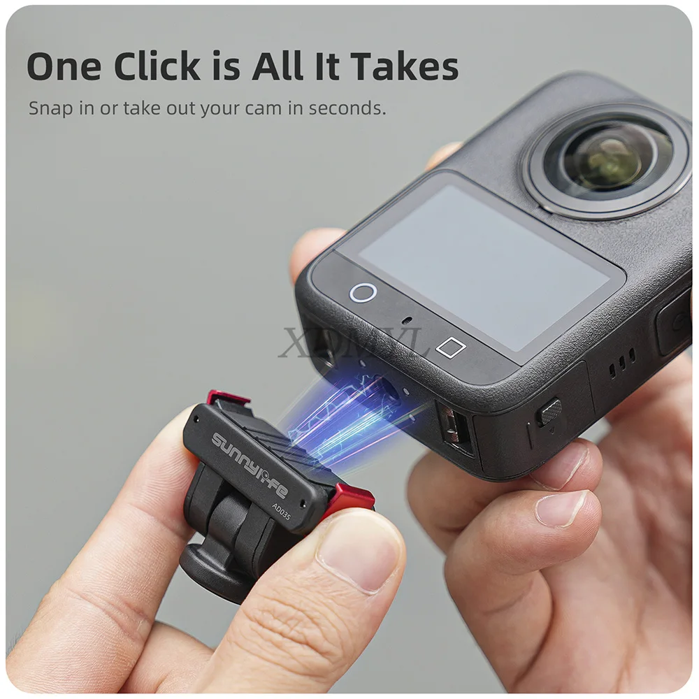 اثنين مخلب جبل قوس قابل للتعديل المغناطيسي الإفراج السريع جبل ل DJI Osmo 360/OSMO نانو/Action 5 Pro/4/3 ملحقات الكاميرا